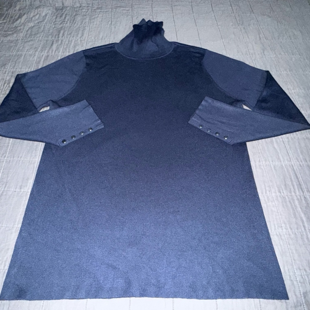 Chico's Dark Blue Long Sleeve Turtleneck